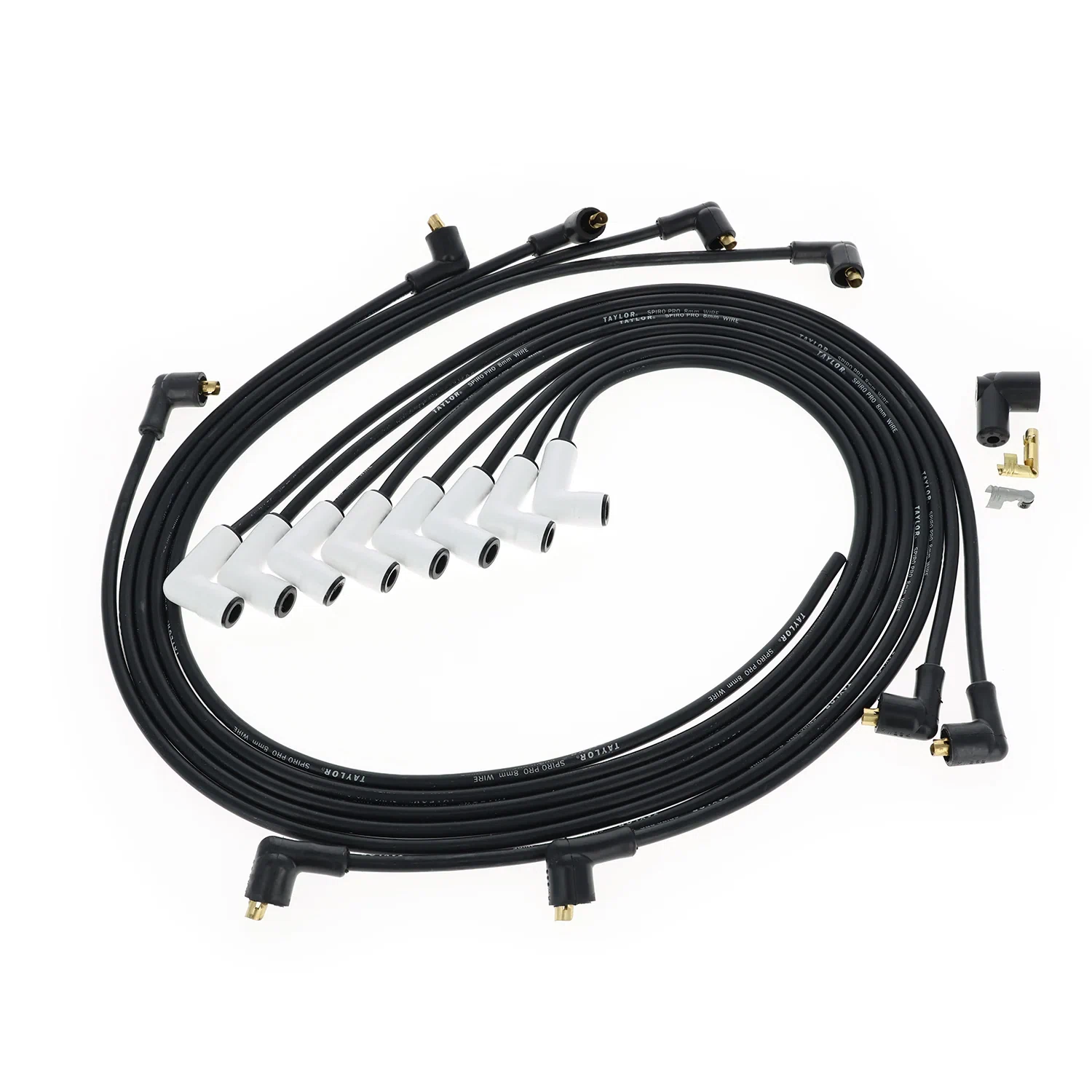 Spark Plug Wire Set Universal 8mm Silicone Spiro Pro 180_ 350 ohm_ft Black 75029